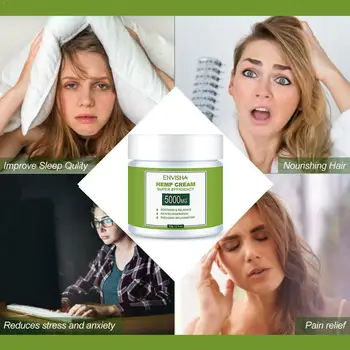 

60ML Natural Hemp Face Cream Hemp Oil Cream Moisturizing Nourishing Hyaluronic Acid Wrinkle Collagen Anti Skin Care U1Y4