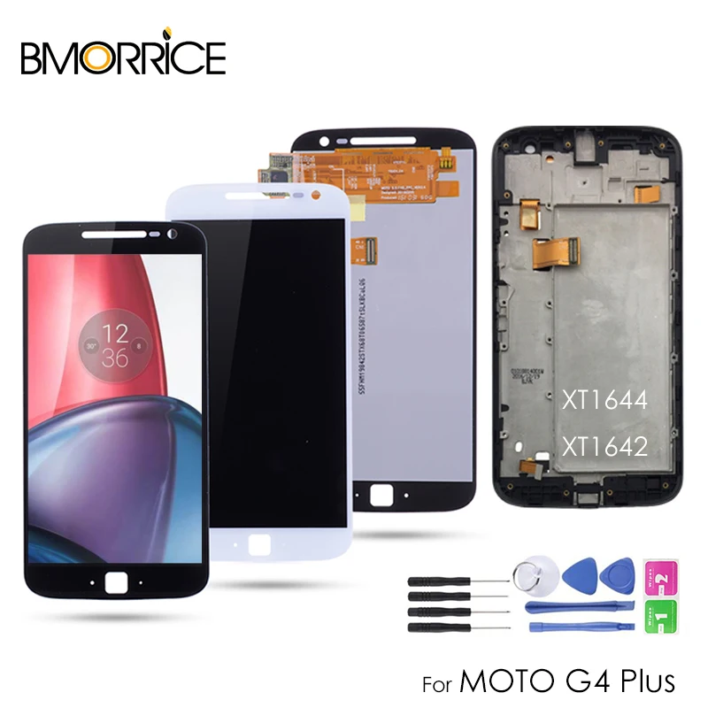 

5.5" LCD For Motorola Moto G4 Plus XT1644 XT1642 LCD Display Replacement Touch Digitizer with Bezel Frame & Fingerprint