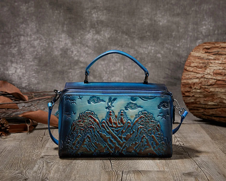 

2019 New Retro Leather Ladies Portable Diagonal Bag