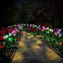 

4 LEDs Lily Light Led Solar Lights Simulation Lights Outdoor Decorative Lawn Lights Garden Lights Solar LED Outdoor Lights