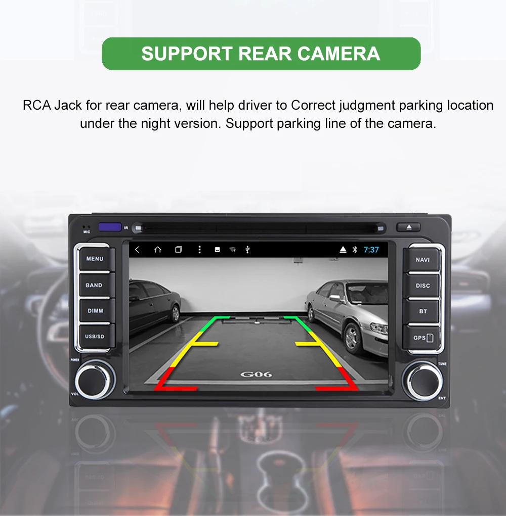 Flash Deal Bonroad Android 9.0 GPS Navigation 6.2 Inch 2din Car DVD Player  For Toyota/Corolla Old Series Wifi Bluetooth GPS Radio SWC 4