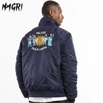 

NAGRI Spring Autumn Men Bomber Flight Pilot Jacket Military Casual Zipper Male Collar Coat Hip Hop Streetwear Clothing