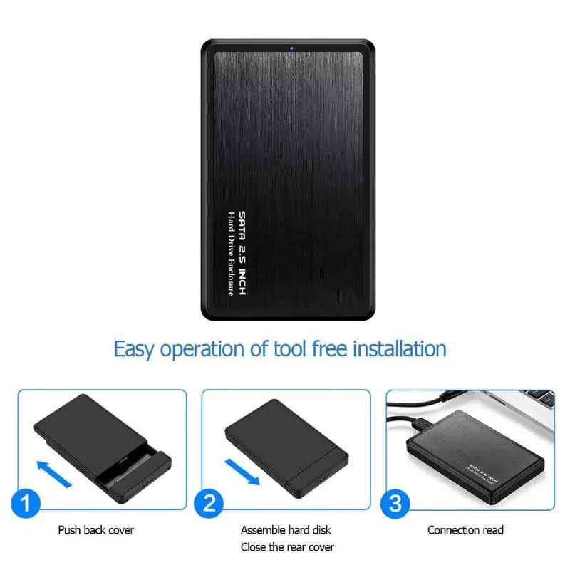 2,5 дюйма USB 3,0 для SATA HDD SSD чехол жесткий диск коробка портативный 5 Гбит/с Алюминиевый сплав внешний твердотельный диск Корпус коробка