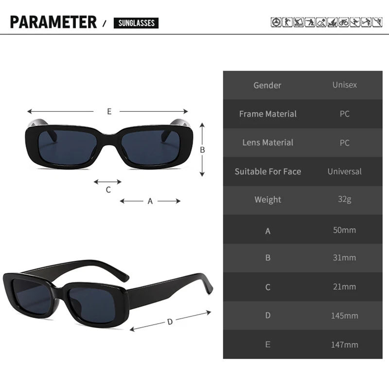 Newest Fashion Sunglasses Rectangle Polarized Glasses Outdoor Eye Protection Glasses Driving Eyewear For Men And Women