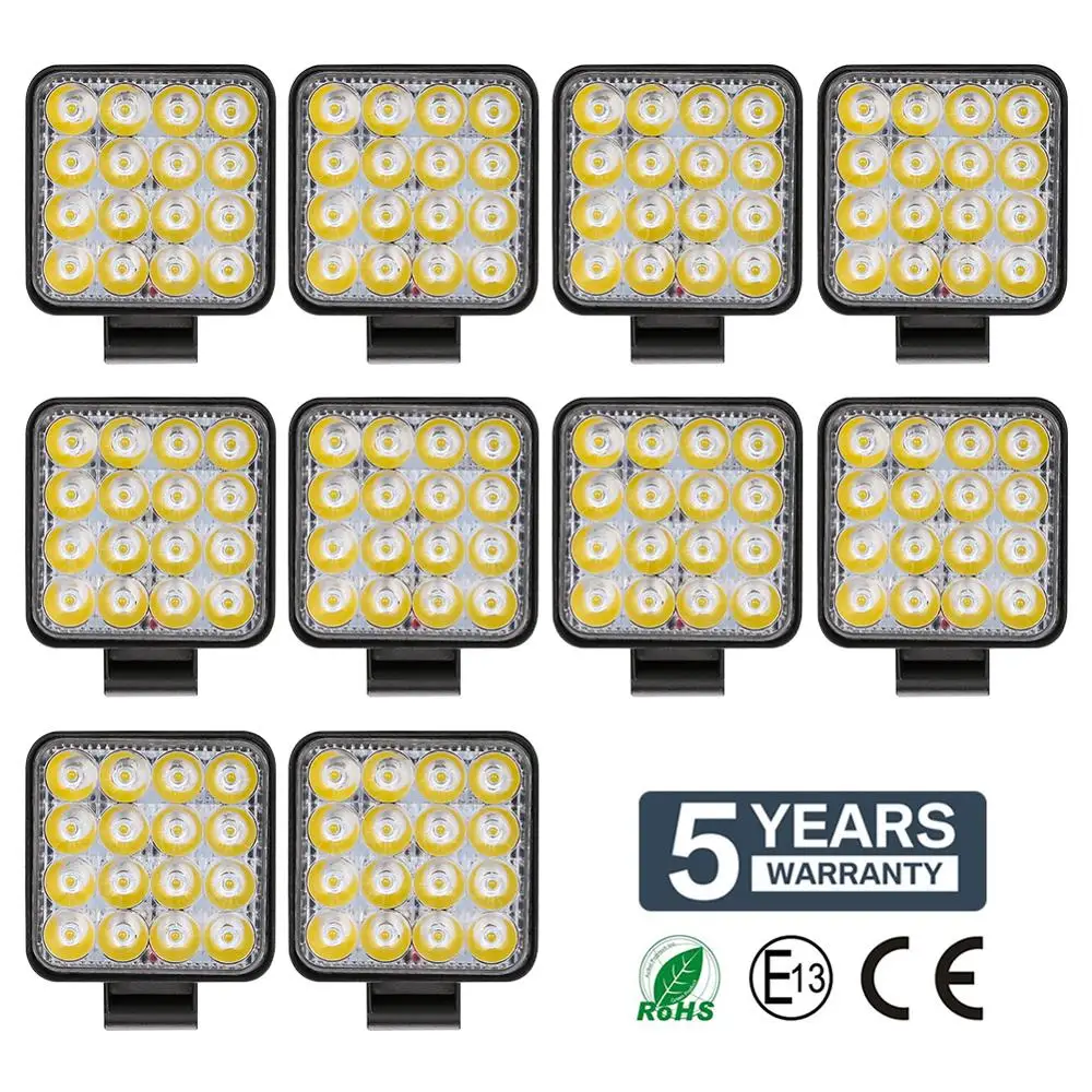 

4/2/1Pcs Mini 16LED 48W LED Work Light Bar Square Spotlight 12V 24V Offroad LED Light Bar For Truck Offroad 4X4 4WD Car SUV ATV