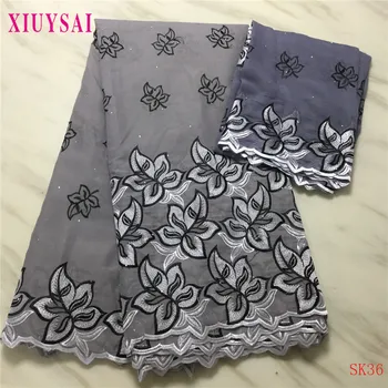 

Wholesale swiss voile laces switzerland african dry cotton lace fabric 2020 latest dubai fabric for wedding dress 5+2yards SK86