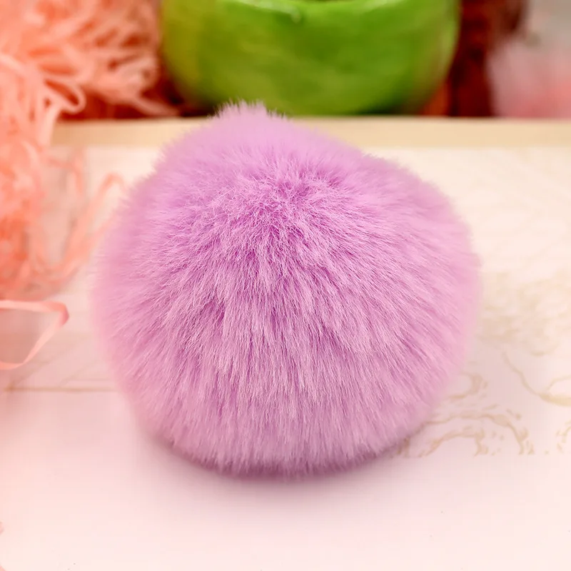 Garment Eyelets Real Rex Rabbit Fur Ball 6cm Pompom Car Pompon Rabbit Fur Ball for Keychain Fur DIY Bag Charms with Fluffy Bunny Ponpones Pins & Pincushions Fabric & Sewing Supplies