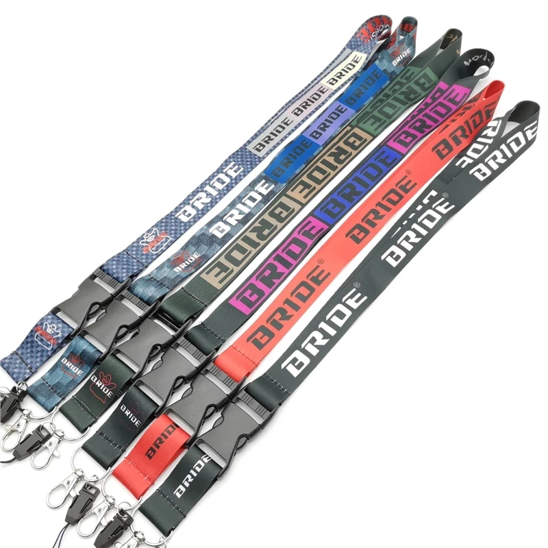 JDM Style Cars Cellphone Lanyard JDM Racing Car Keychain Exhibitor Pass Work ID Holder Mobile Neck Strap Quick Release