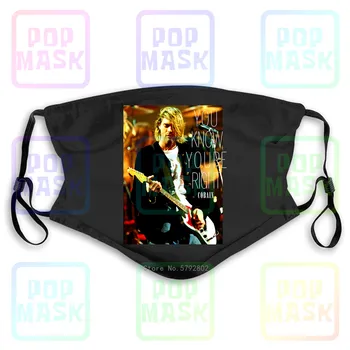

Dust Mask with Filter Kurt Cobain Right Licensed Nirvana In Utero Nevermind Washable Reusable Mask