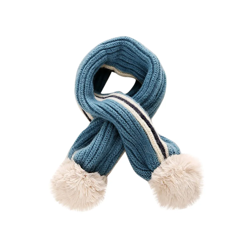 Зимние Детские шейный шарф для девочек, для мальчиков детские Scarfthickened Вязание шарфы для девочек Теплые шарфы для женщин аксессуары для малышей# T1P