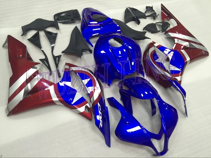INJECTION mold Наборы обтекателей CBR600 RR 08 обтекатель для Honda CBR600RR 2007 синие красные Звездные Обтекатели CBR 600RR 2007-2008 - Цвет: INJECTION mold