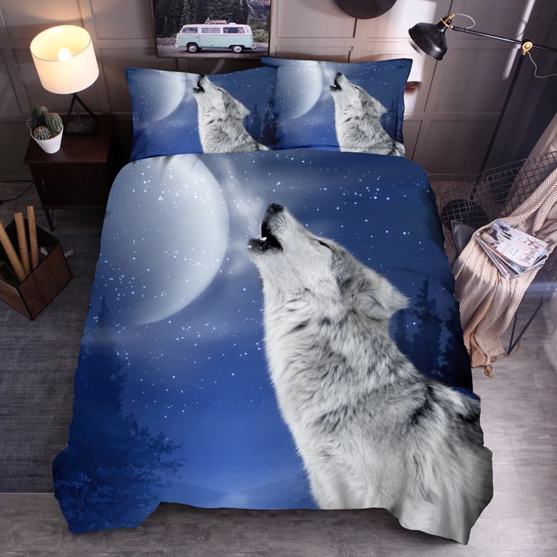 

LOVINSUNSHINE 3d Wolf Bedding Set King Size Duvet Cover Queen Comforter Bedding Sets Double AS08#