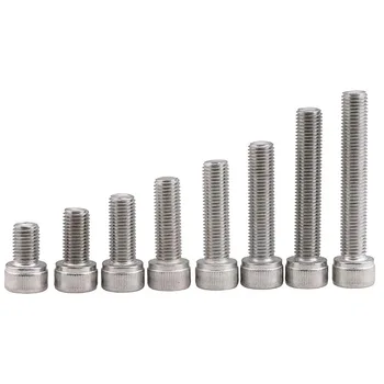 

1-5Pcs DIN912 M6 M8 M10 304 Stainless Steel Fine Thread Hex Hexagon Socket Cap Head Screw Pitch 0.75/1.0/1.25mm