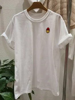 

Women T-shirt Summer 2020 New T-shirt Little Red Hat Embroidered Short-sleeved T-shirt Cartoon Embroidered Top Women