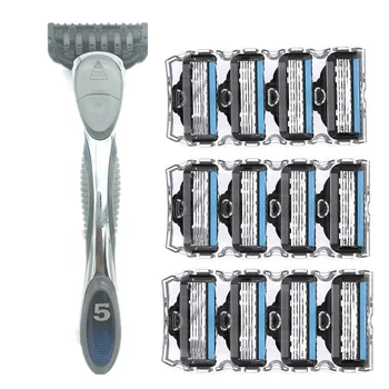 

TFLYSHAVE Men Shaver Razor USA Blade Shaving Razor Blade for Man 5 Layer Blade Replaceable Blade (1 Handle, 12pc X5 Blade)