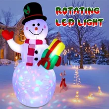 Bolas de Navidad de 1,5 M/1,8 M/2,4 M con iluminación LED, muñeco de nieve inflable, Papá Noel, decoración navideña de Año Nuevo para exteriores/interiores, 2022