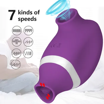 Sucking & Licking Tongue Vibrator Sex Toy for Women Clit Nipple Sucker Clitoris Stimulator Oral Sucking Vibrator Masturbator 4