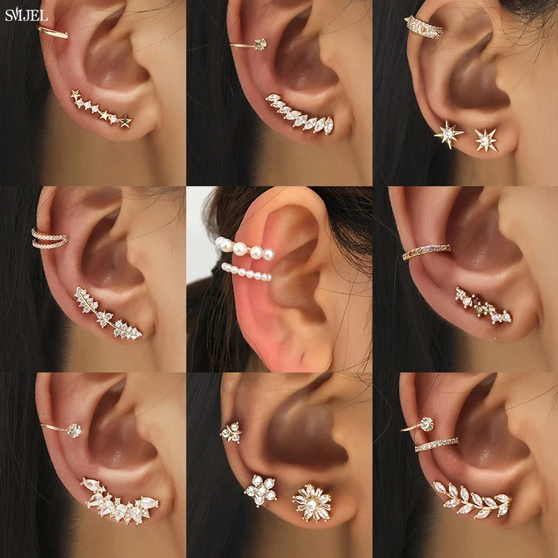 Pendientes bohemios Punk Helix cartílago para mujer, aretes falsos, joyería para Piercing, brazalete de oreja múltiples hojas, Clip de aretes de regalos| | AliExpress