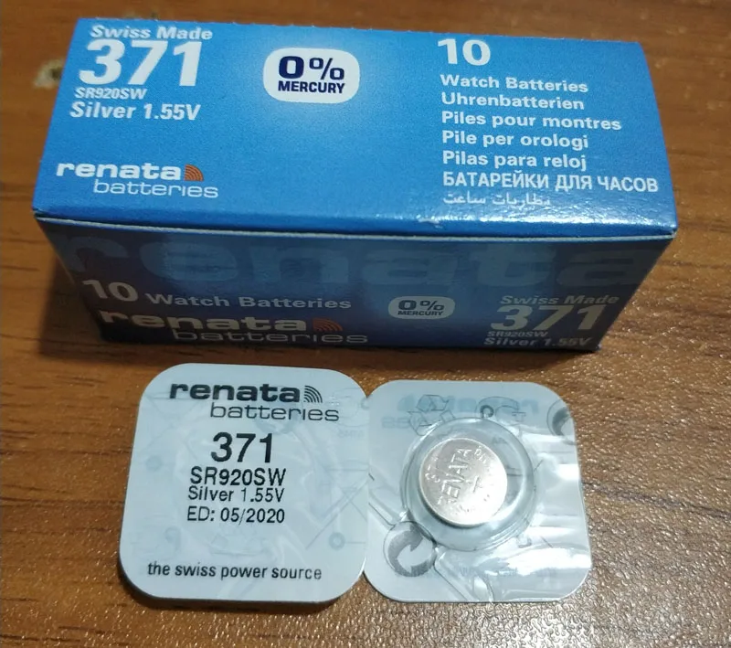 2 шт. батарея для часов с оксидом серебра renata 371 SR920SW 920 1,55 в бренд renata 371 renata 920 батарея