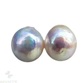

Fashion 12-13mm White Baroque Pearl Earrings 18k Ear Stud Irregular Classic Jewelry Gift Dangle Mesmerizing Flawless Natural