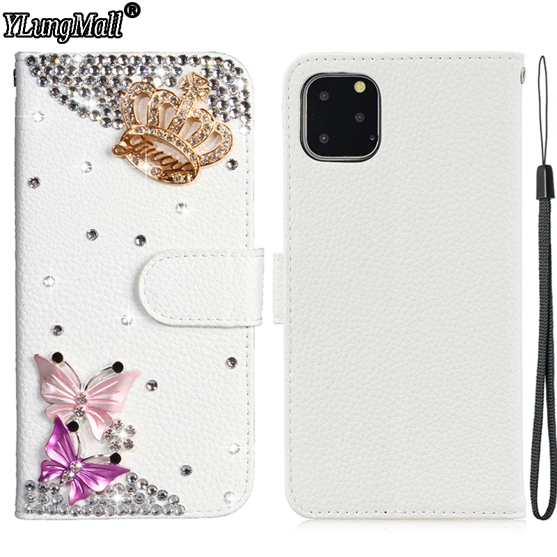 

Beauty Diamond Book Flip Wallet Leather Case For iPhone 11 Pro 2019 X 10 XR XS Max 5 5S SE 6 6S 7 8 Plus Card Slots Stand Cover