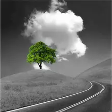 

GATYZTORY DIY Painting By Numbers For Adults On Canvas Highway White Cloud Tree Oil Paints By Number Diy Gift Home Room Decor