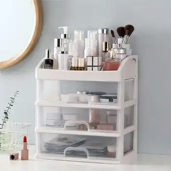 

1/2/3 Layer Makeup Organizer Drawers Plastic Cosmetic Storage Box Jewelry Container Make Up Case Makeup Brush Holder Organizers
