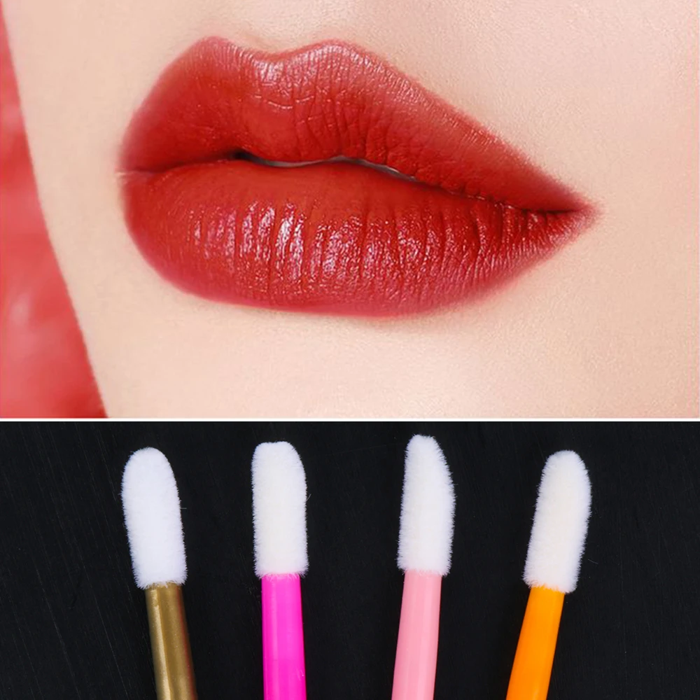 50Pcs Disposable Lip Brush Lipstick Mascara Applicator Wands Eyelash Eyeshadow Makeup Cleaner Remover Cosmetic Tools Set