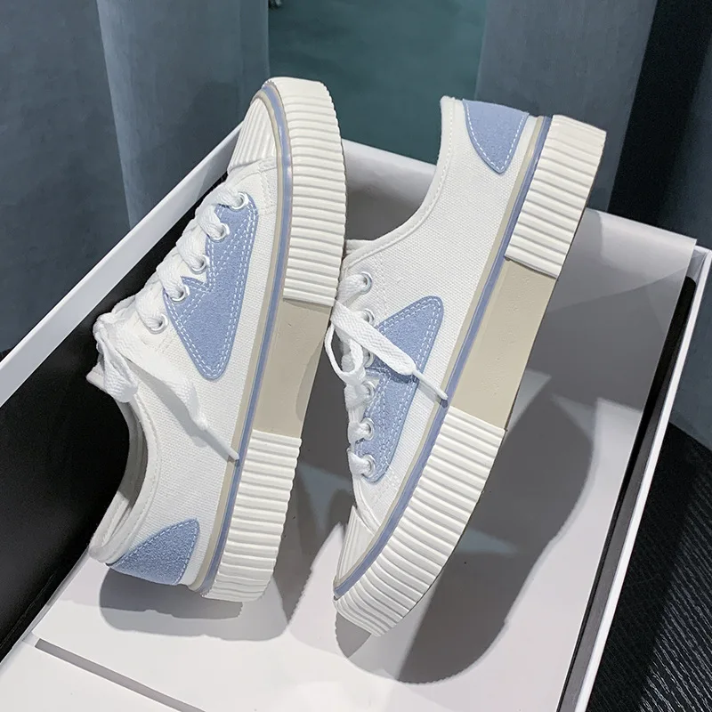 Four Seasons New Canvas Shoes Women Fashion Sneakers Woman Vulcanize Shoes Ladies Casual Loafers Flats Student Skateboard Shoes