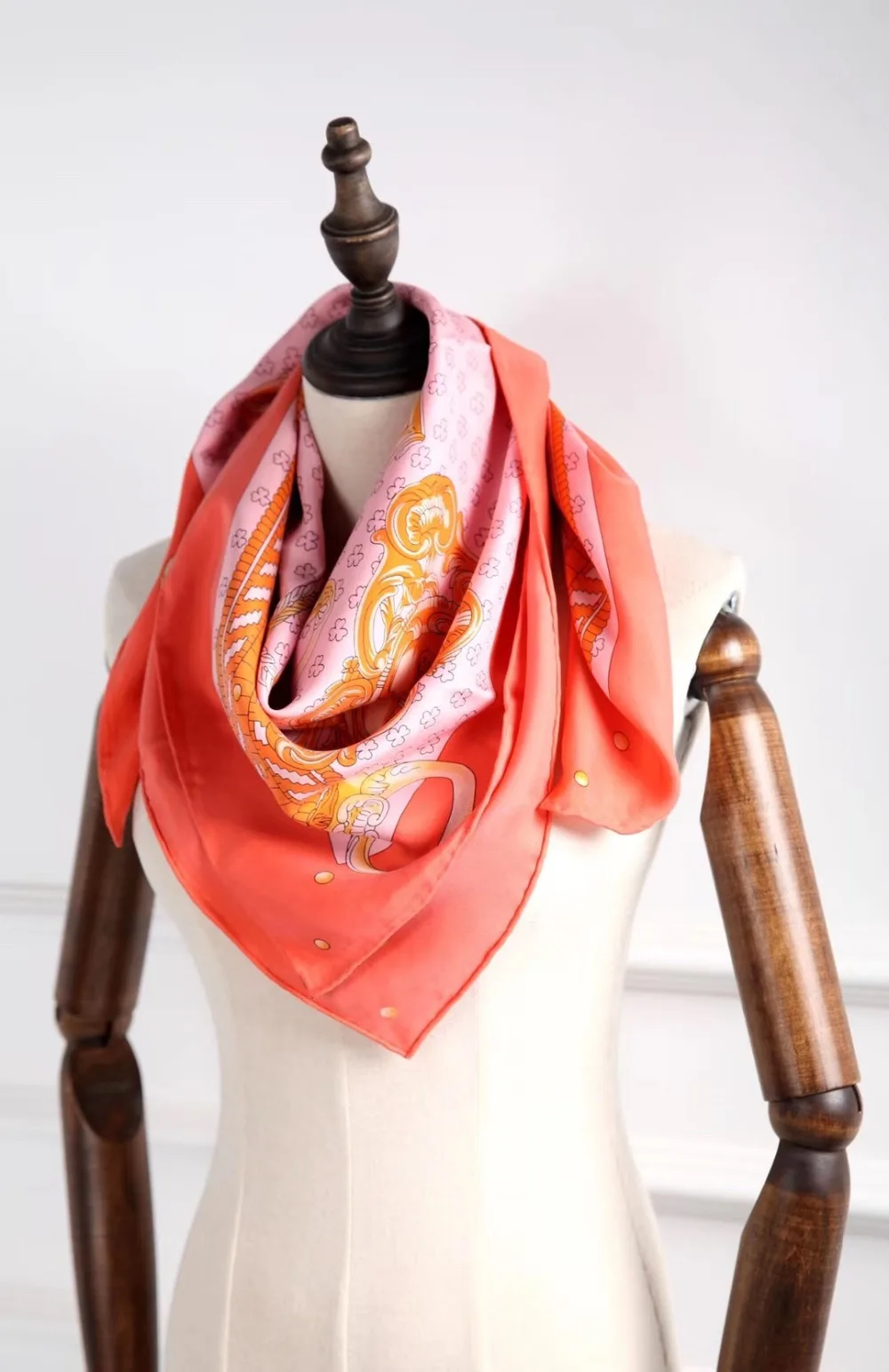 new arrival fashion elegant brand chain pattern silk scarf 90*90 cm square shawl twill wrap for women free shipping