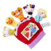 Children Animal Cartoon Hand Puppets Finger Puppets for Kids Baby Animals Gloves Dolls Toys Bedtime Stories fantoche - Цвет: 778860