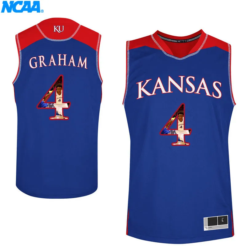 Новое поступление высокое качество Kansas Jayhawks Lucas#33 Young#21 футболка колледжа ограниченная Спортивная футболка S-XXXL - Цвет: 3