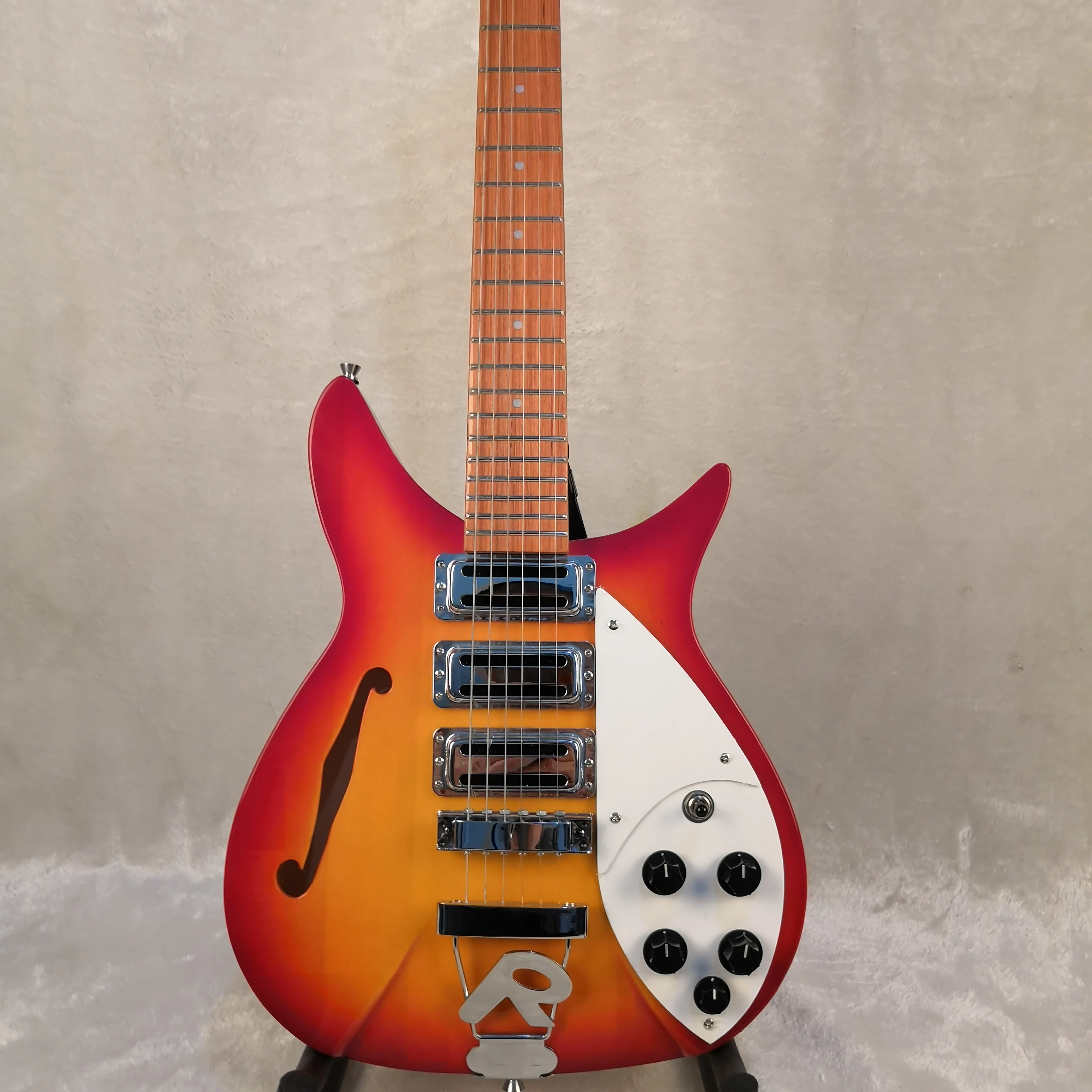 

325 electric guitar Cherry red body With F hole, Ricken Backer 34 inches, free shipping