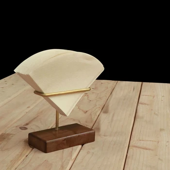 

V60 Filter Paper Storage Rack Wood Brass Filter Paper Holder Hand Drip Coffee Filter Paper Stand Display Rack Metal Handmade