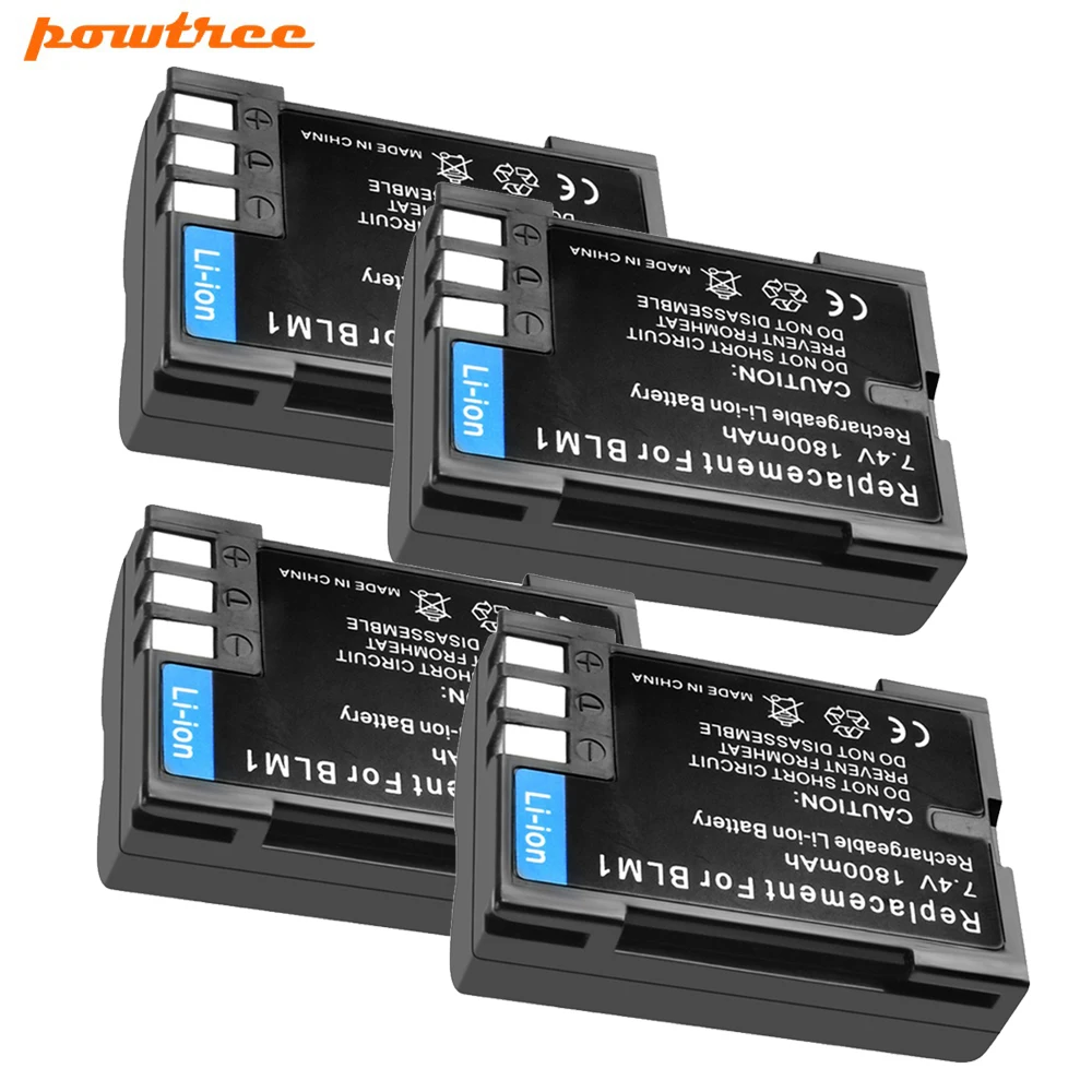 Powtree BLM-1 Li-Ion Батарея 7,2 V 1800 мА/ч+, 1 Батарея Зарядное устройство с светодиодный для цифровой камеры OLYMPUS BLM1 BLM-1 гранж пуловер высокого качества 1 E-3 E-500 E-30 E-510 E-330 - Цвет: 4 PACK