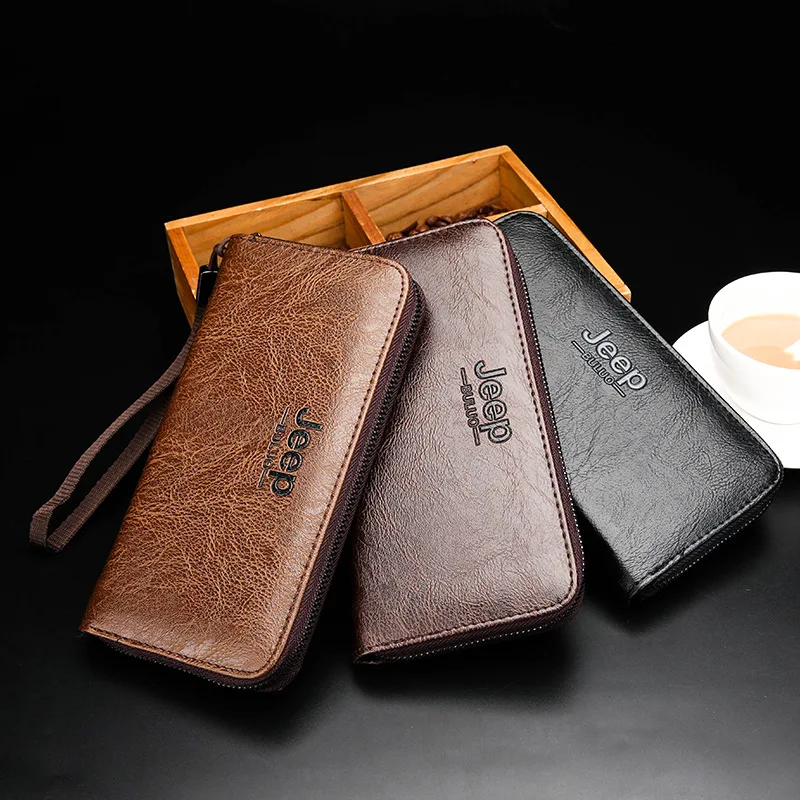 

Zipper long wallet fashion casual trendy men holding bag mobile phone zero wallet