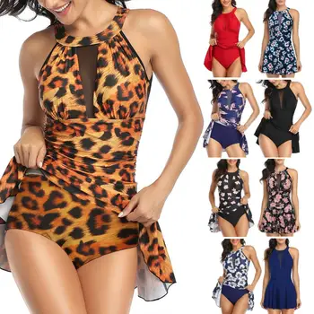 

Women Sexy Mesh Backless One Pieceed Halter Dress Padded Beach Swimwear Swimsuit