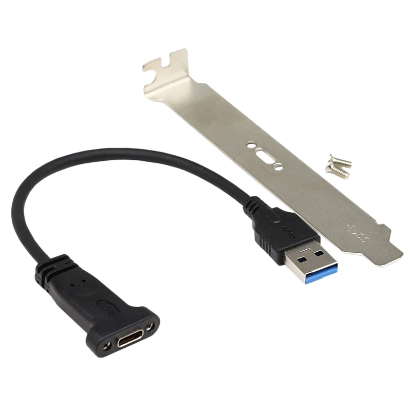 USB A 3,0 к USB C Передняя панель соединительный кабель, USB A 3,0 папа к usb type C гнездовой панельный удлинитель для синхронизации данных и зарядки