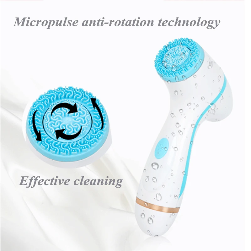 Silicone Face Cleansing Brush Spin Brush Deep Cleaning Face Remove Make-up Residue Rechargeable Waterproof Facial Brush Set