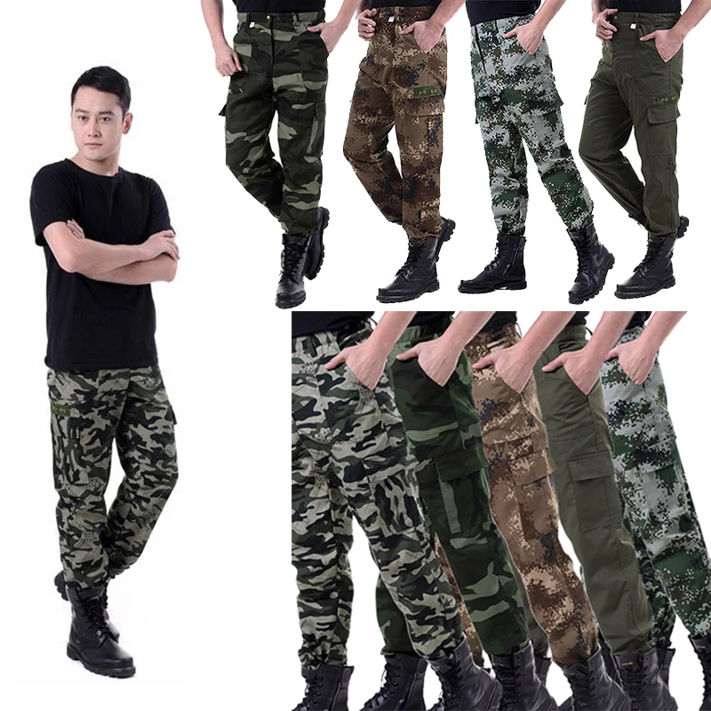 Новые модные мужские походные Мужские штаны Тактические Брюки военные повседневные бегущие брюки с несколькими карманами камуфляжная армейская стильная мешковатая одежда