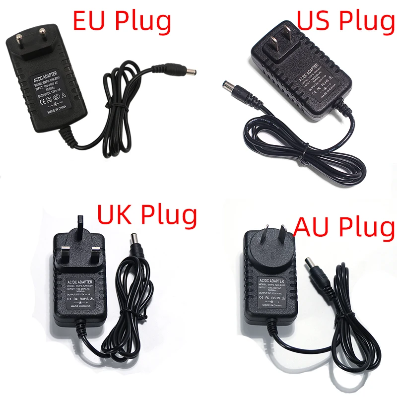 Ac100 240v 12v 1a 12w Dc Ac адаптеры Dc12v Us Eu Uk Au вилка Универсальный адаптер питания для Cctv