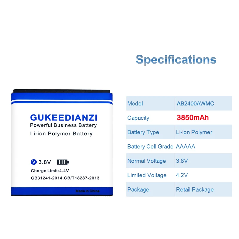 GUKEEDIANZI AB2400AWMC 3850 мАч аккумулятор для PHILIPS Xenium W732 W736 W832 D833 W6500 мобильный телефон перезаряжаемый сменный аккумулятор