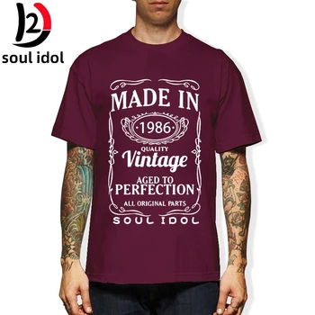 

34th Birthday Vintage 1986 34 Years Old D2 Funny New T Shirt Men Cotton Short Sleeve T-shirt Tshirt Camiseta Brand Clothing