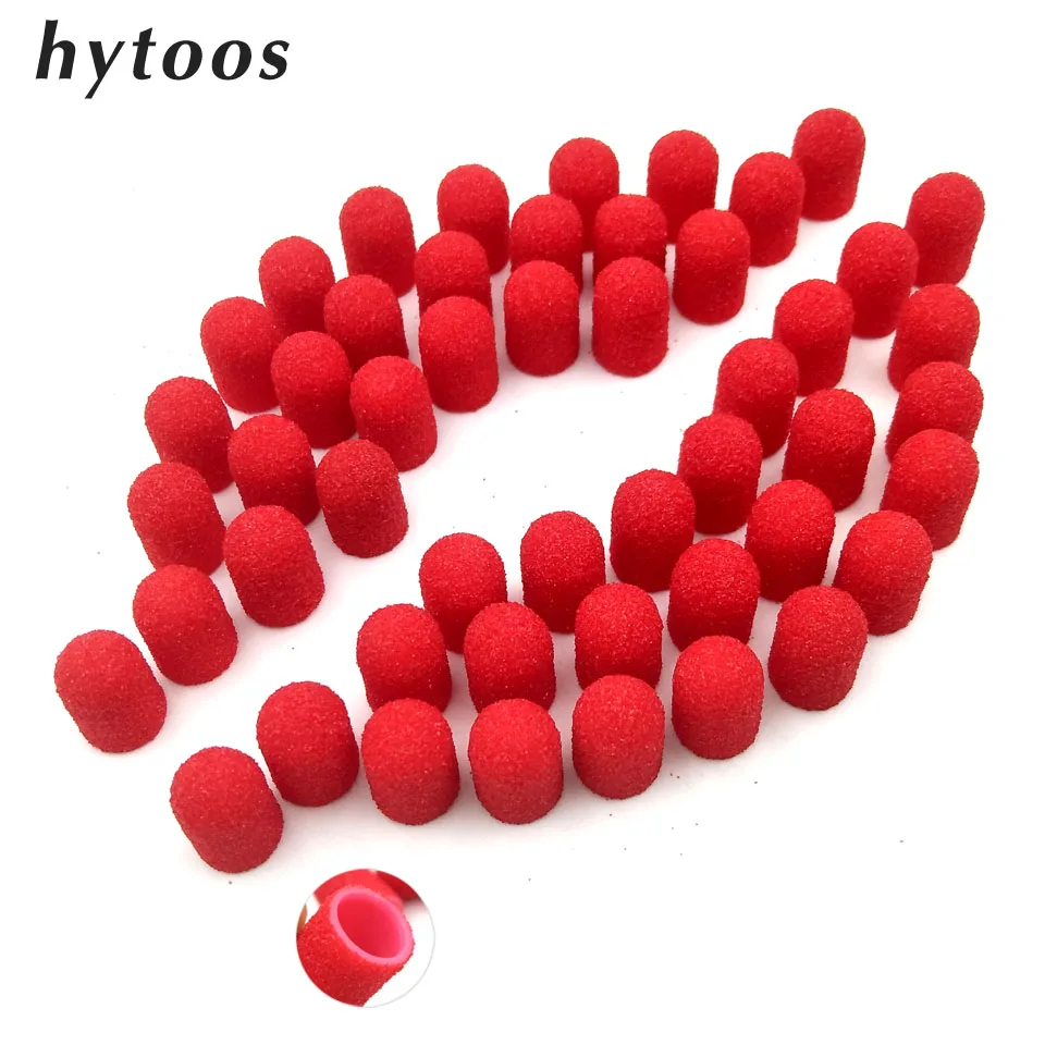 Пластиковые базовые красные шлифовальные колпачки с ручкой для педикюра