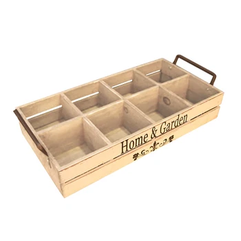 

Indoor Outdoor Container Bonsai 8 Grids Storage Yard Succulent Plant Flower Pot Tray Home Decor Landscape Wooden Balcony Garden