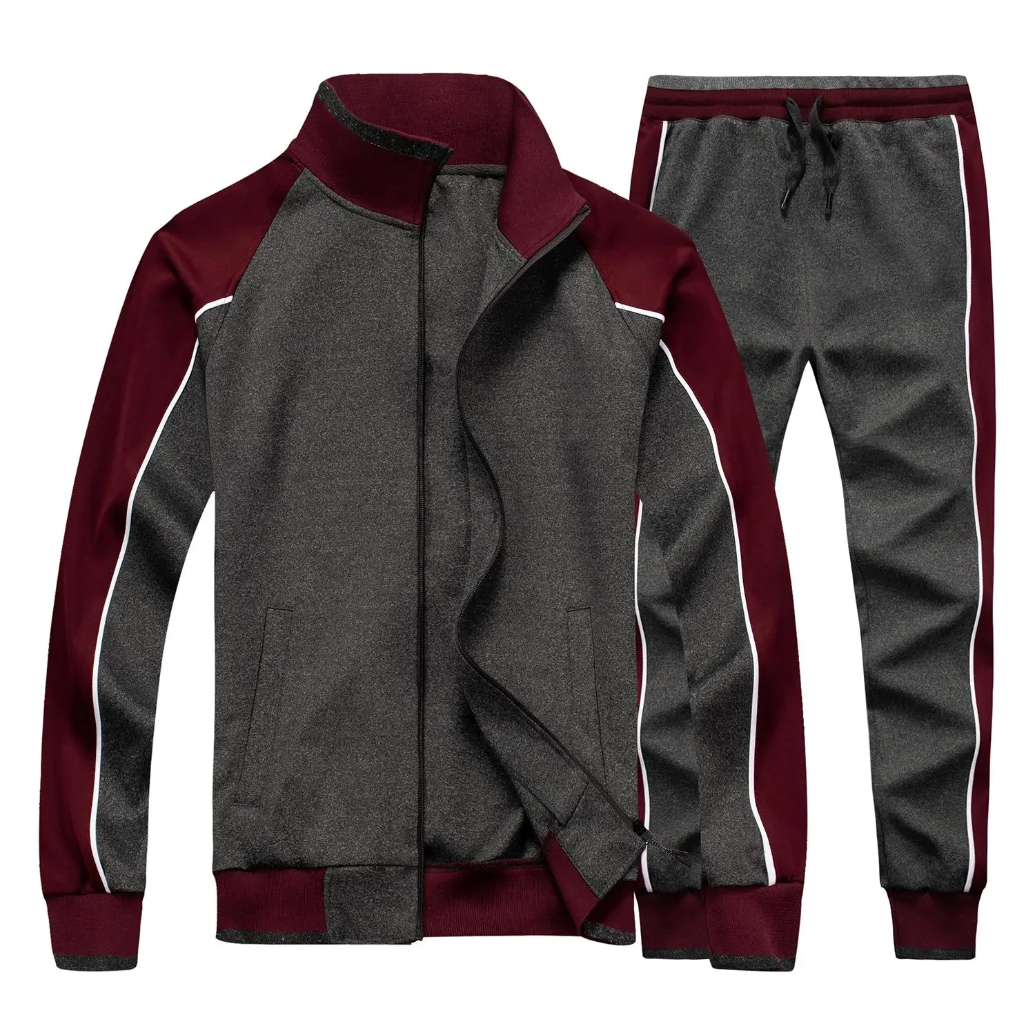 

Men's Sportswear Casual Spring Tracksuit Men Two Pieces Sets Stand Collar Jackets Sweatshirt Pants Joggers Track Suit Running