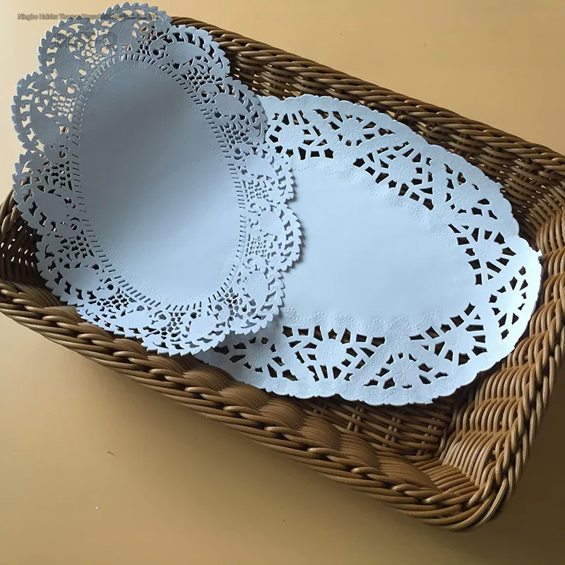 Round oval rectangular lace lace bottom pizza paper pad hollow out oil absorption of about 180 copies