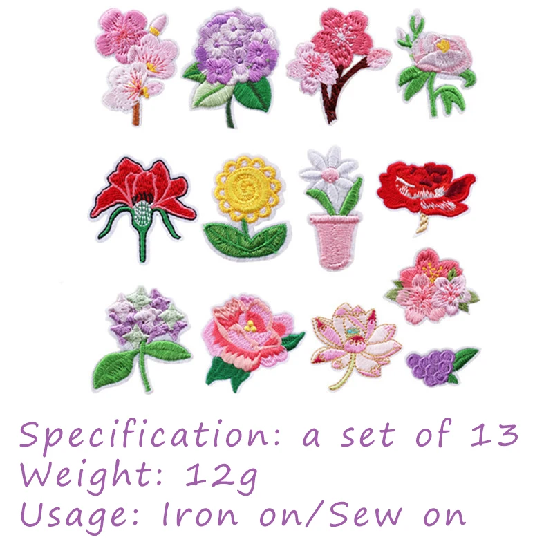 Lotus Embroidery Cloth Sticker Cartoon Zhang Zi Rose Patch Sunflower Label Decorative Flowers | Дом и сад