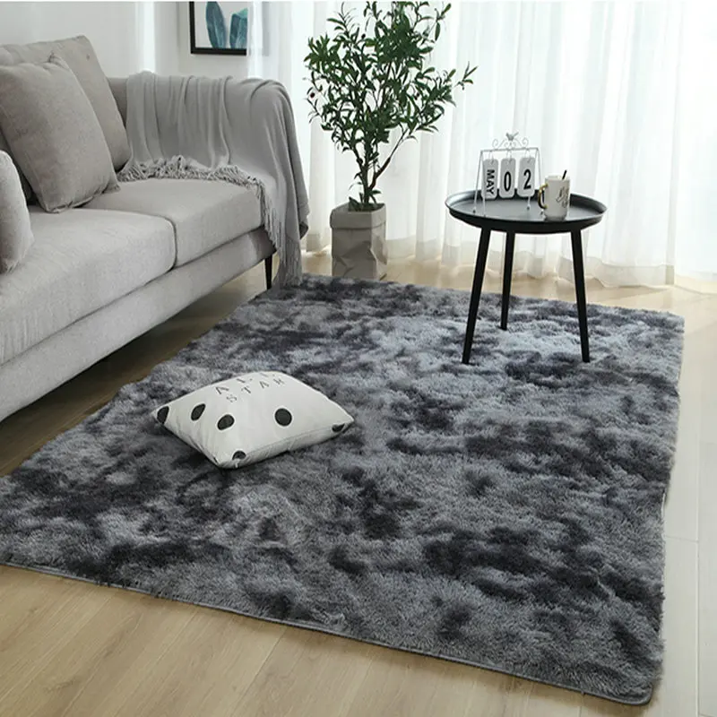 Новая спальня плюшевый прикроватный коврик гостиная подкладка для кофейного столика градиент толстый пол коврик мягкий коврик в виде шкуры шифрование теплый плед