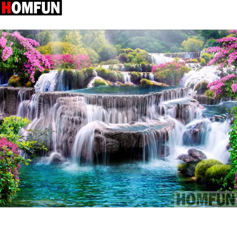 Алмазная живопись HOMFUN A30081 картина Водопад с полными квадратными/круглыми